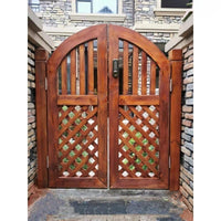 Outdoor Solid Wood Garden Gate, Anti-Corrosion Carbonized Wood Fence Door for Yard and Garden