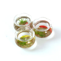 Miniature Fish Tank Keychain Ornament with Artificial Sand and Koi Fish