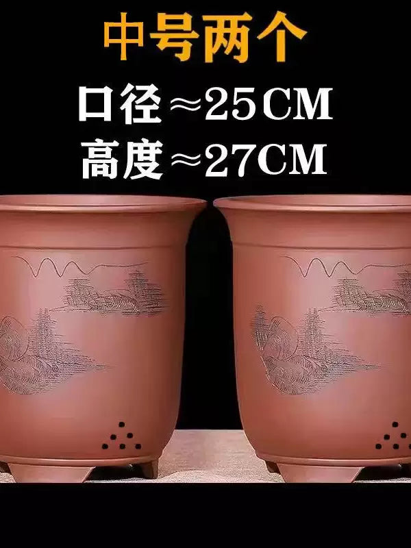 Breathable Zisha Clay Orchid Pot for Indoor Plants and Trees