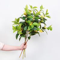 Artificial Osmanthus Leaf Branches for Landscaping and Decoration