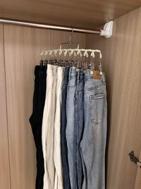 Space-Saving Non-Slip Pants Hangers with Clips for Wardrobe Organization