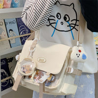 Women's Japanese-Style Clear Messenger Bag, Large Capacity Crossbody Shoulder Bag for Students
