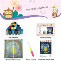 Mandala Printed Latch Hook Pillowcase Kit with Yarn and Pillow Insert