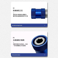 Drill Chuck Adapter for Hex Shank Screwdriver Bit Conversion, Quick Release Self-Locking