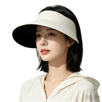 Women's Wide Brim UV Protection Sun Visor Hat Foldable Empty Top Cap