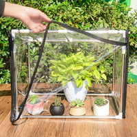 Outdoor Mini Greenhouse with Stainless Steel Frame and Zippered Cover for Plants