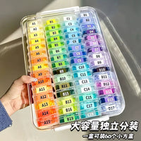 Perler Beads Storage Box with Individual Compartments, Portable Clear Plastic Organizer for DIY Craft Supplies