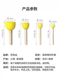 Pottery Trimming Tool Set with Wooden Handle Absorbent Sponge for Clay Throwing and Shaping