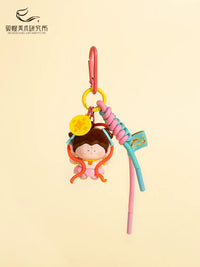 Dunhuang Lotus Buddha Figurine Keychain PVC Pendant for Bags and Gifts