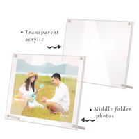 Acrylic Clear Photo Frame with Metal Stand for Certificates and Pictures