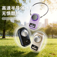 Portable Neck Fan with Semiconductor Cooling, USB Rechargeable Mini Fan for Outdoor, Desk and Waist Use