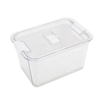 Japanese-Style Double-Layer Draining Storage Box for Refrigerator, Vegetable and Fruit Crisper