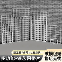 Mesh Panel Wire Grid Shelf for Supermarket Display, Thickened White Plastic Coated Iron Protective Fence Net