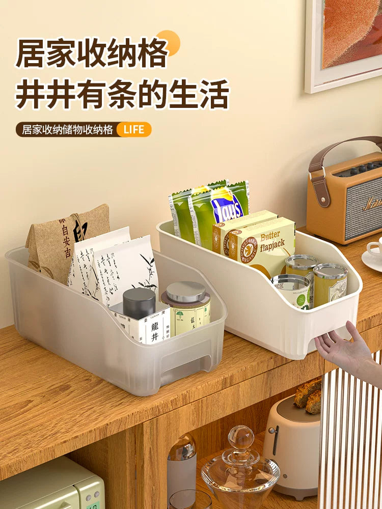 Plastic Storage Bins for Kitchen Pantry Bathroom Desk Organization