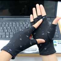 Women's Winter Warm Fleece-Lined Fingerless Gloves with Touchscreen Capability