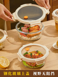 LocknLock Round Glass Food Storage Container Set with Lids, Microwave Safe, Leak-Proof Meal Prep Bento Boxes