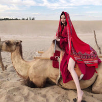 Ethnic Style Shawl Scarf for Beach Sun Protection and Travel Photography