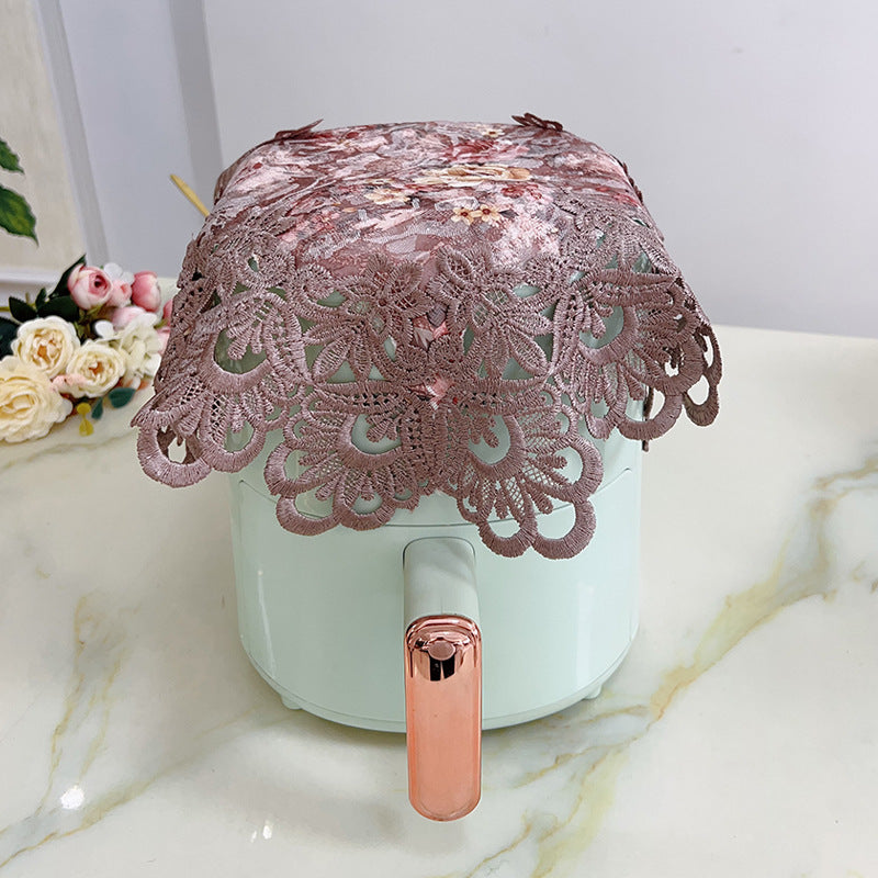 Versatile Lace Fabric Dust Cover for Air Fryer Rice Cooker Microwave Oven Washing Machine