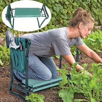 Garden Kneeler and Seat with Tool Pouch, Foldable Portable Gardening Bench Stool