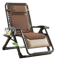 Wooden Bead Folding Recliner for Office Nap & Elderly, Summer Sitting & Sleeping Dual-Use Lounge Chair with Backrest