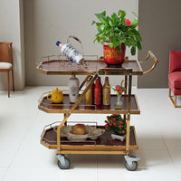 3-Tier Stainless Steel Serving Cart with Silent Wheels for Restaurant Hotel KTV