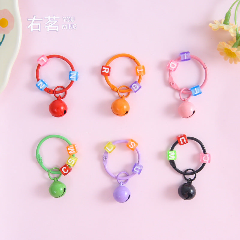 Colorful Bell Letter Bead Keychain Pendant for Bags and Accessories