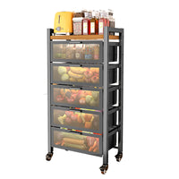 Multi-layer Kitchen Storage Basket Rack for Fruits and Vegetables, Floor-standing