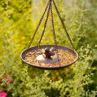 Cast Iron Bird Feeder Bath Tray for Outdoor Garden Decor