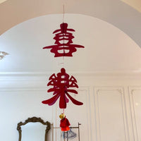 Chinese New Year Double Happiness Bell Hanging Ornament for Spring Festival Decoration
