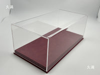 1:18 Scale Car Model Display Case Acrylic Dustproof Cover with Leather Base