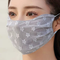 Summer Thin Lace Sun Protection Mask for Women - Breathable Mesh Face Cover