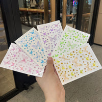 Kids Cartoon Butterfly Face Stickers with Rhinestones for Stage Performance
