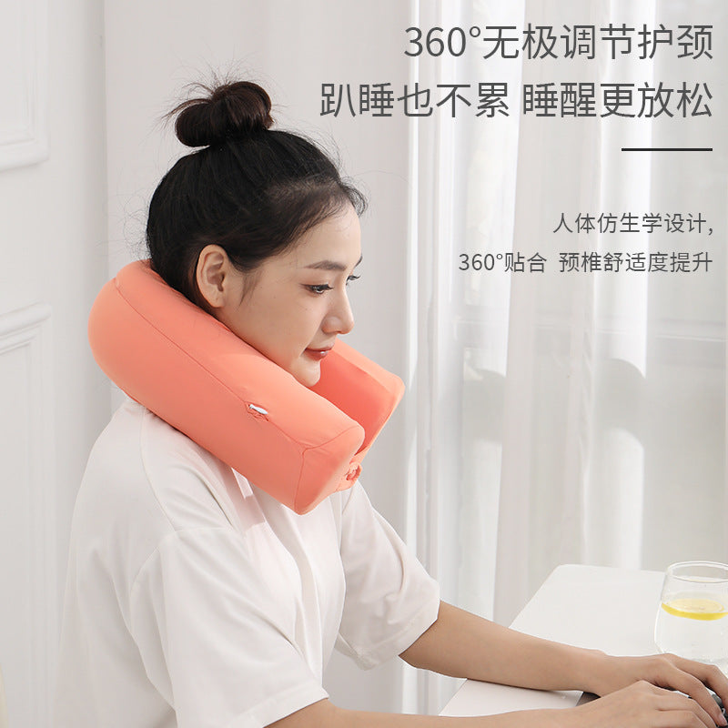 Cooling U-Shaped Travel Neck Pillow with Adjustable Memory Foam for Office Naps