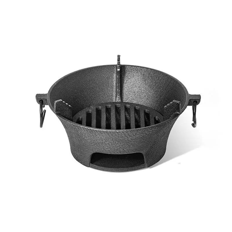 German Cast Iron Charcoal Grill for Indoor/Outdoor Use - Teapot Warmer & BBQ Fire Pit