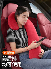 Car Seat Neck Pillow for Front and Rear Seats - Thickened Headrest for Long Trips