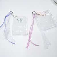 Korean Style Plaid Ribbon Keychain Charm for Bags and Cards