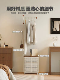 Freestanding Garment Rack with Storage Shelf, Metal Clothes Organizer for Bedroom and Living Room