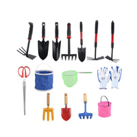 Kids' Beachcombing and Sand Digging Tool Set with Shovel, Rake, and Clamps