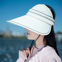 Summer Korean Style Wide Brim Sun Visor for Women Outdoor UV Protection Foldable Empty Top Hat