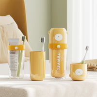 Portable Travel Toothbrush Holder and Mouthwash Cup Set, 3-in-1 or 2-in-1 Design