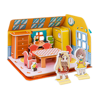 3D Quiet Book Puzzle for Kids, Educational DIY Dollhouse Model Toy for Boys and Girls, Kindergarten Craft