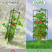 Heavy-Duty Square Tomato Cages for Garden Plants, Steel Plant Support Stakes for Climbing Vegetables