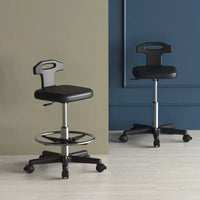 Swivel Adjustable Bar Stool with Wheels for Home Office Lab