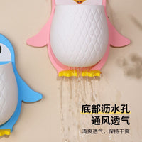 Cute Penguin Wall-Mounted Storage Rack for Bathroom and Bedroom