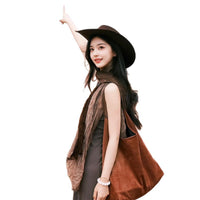Bohemian Linen Blend Pleated Scarf for Women - Gradient Color Headscarf Shawl