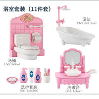 Dollhouse Miniature Bedroom Furniture Set for Kids, Pretend Play Simulation Interior Decor