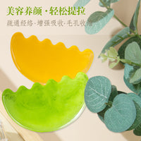 Resin Gua Sha Board for Face, Neck, and Body Massage - Half-Moon Shaped Scraping Tool