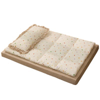 Pet Bed for Small to Medium Dogs and Cats, Removable Washable All-Season Sleeping Mat with Pillow