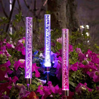 Solar Acrylic Rod Garden Ambient Lighting Outdoor Waterproof Ground Plug Lawn Landscape Lamp RGB Bubble Column
