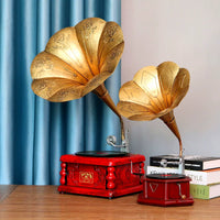 Vintage Phonograph Ornament Retro Shanghai Style Antique Record Player Model for Shop Decor